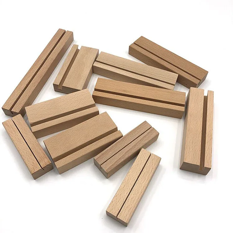 A4 A5 A6 Available Wooden Card Base Desk Business Card Display Stand Wooden Menu Holder Wooden Holder for Acrylic