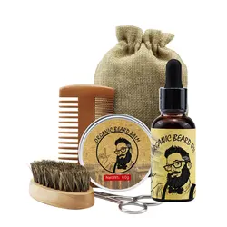Mens Organic Beard Growth Oil Balm Set Beard Grooming kit