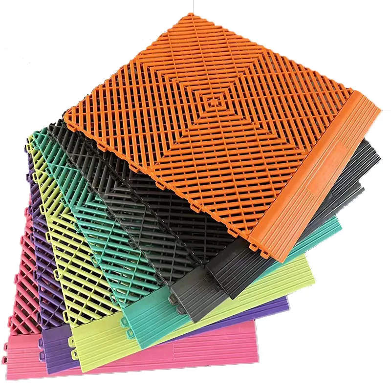 Wholesale 400*400*18mm Anti Slip Pp Interlocking Garage Floor Tiles/Removable Plastic Interlocking Floor Mats For Car Wash