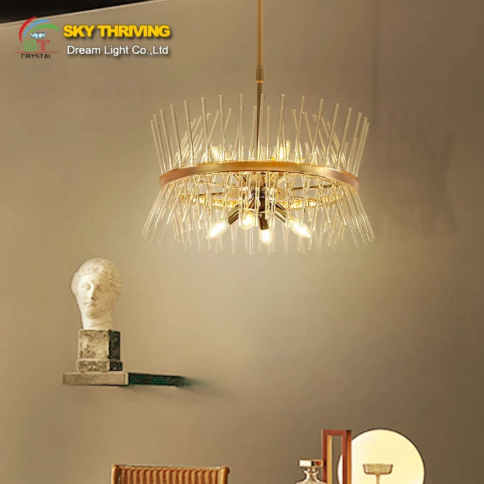 wholesale hot sale colored glass tube chandelier light