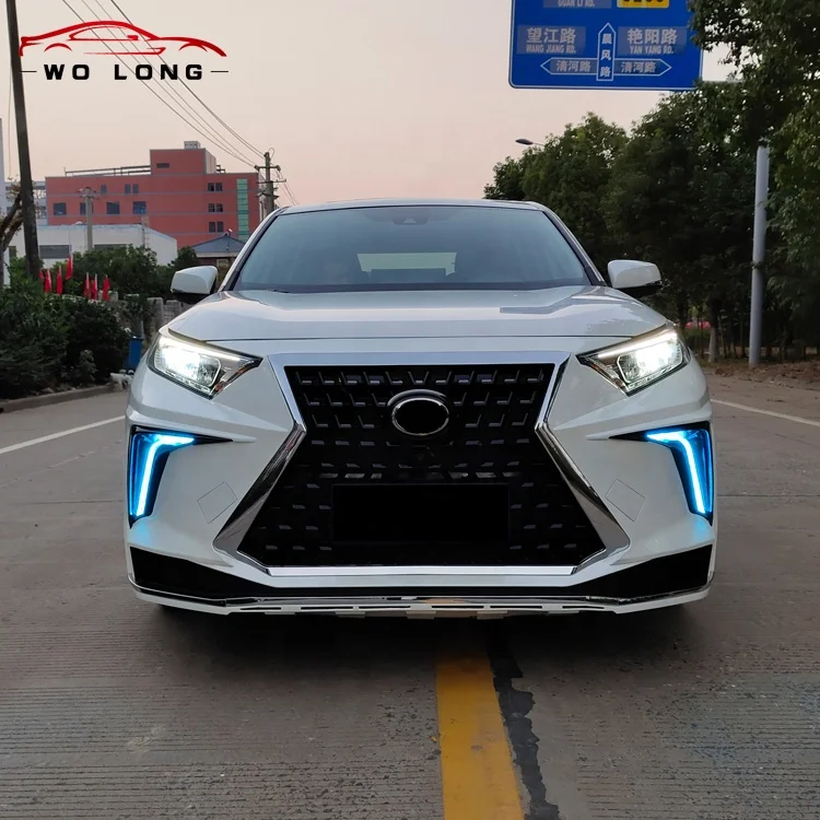 Suitable For Toyota RAV4 2019 2020 2021 refit upgrad For Lexus GX wide body kit Front Rear Bumper Side skirt tail throat Grille