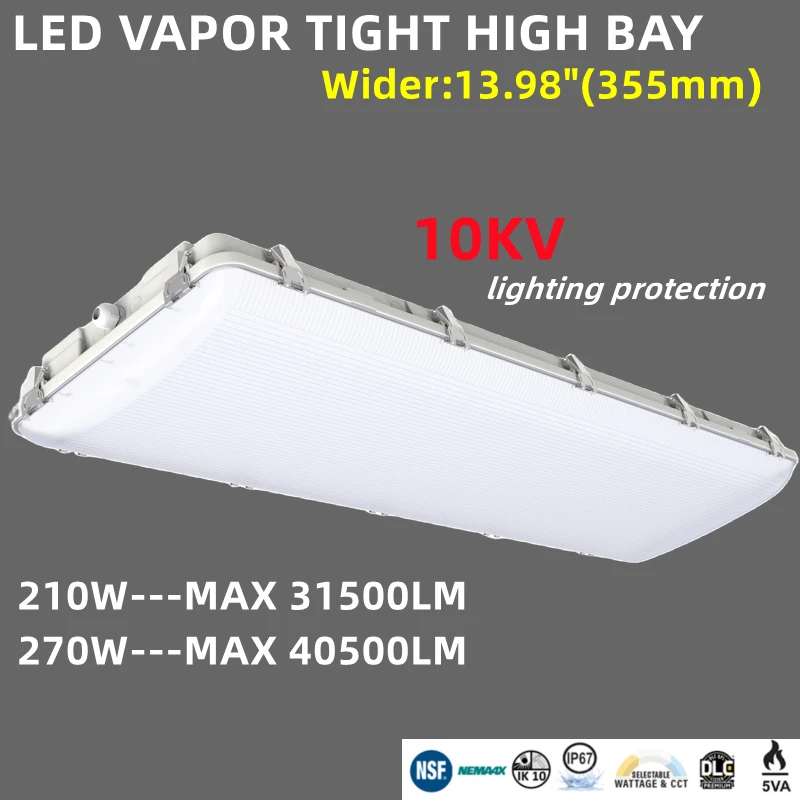 40000lm Super Bright  IP67 LED Triproof  Vapor Tight Warehouse Fixture With NSF
