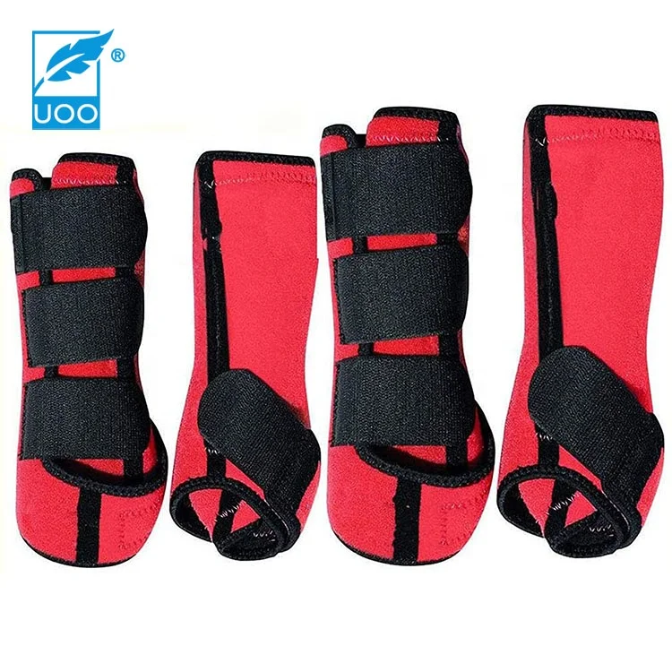 UOO Custom Neoprene Brushing Boot Horse Stable Neoprene Boots Leg Protection WRAP Set of 4 Leg Wraps Non Slip
