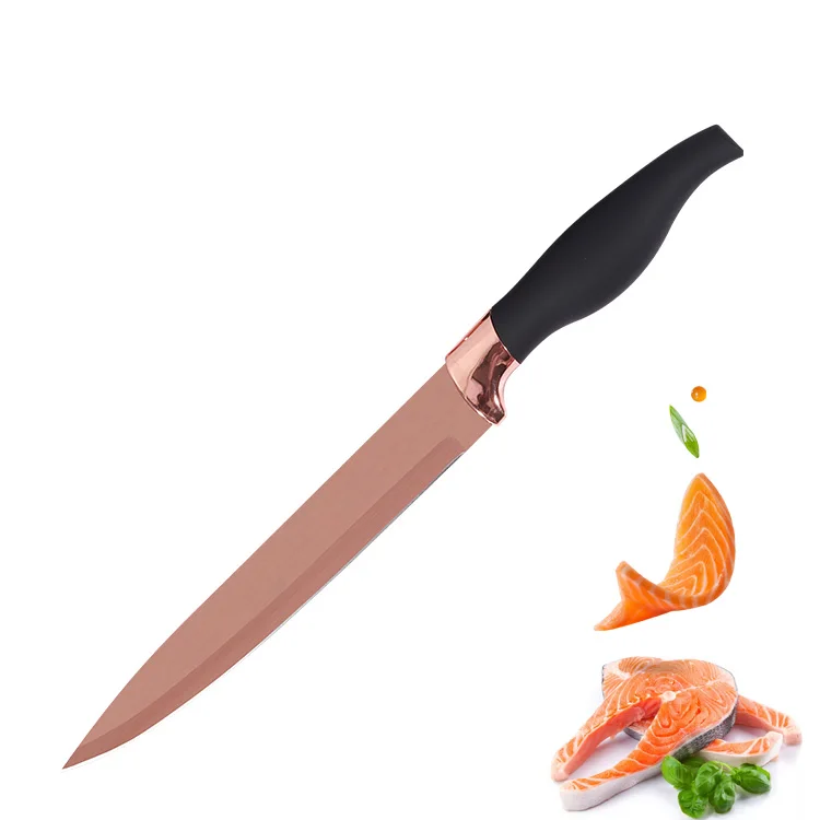 Rose Gold Kitchen Knife, Complete with Titanium Plating Knife Sets Six-piece Set Packaging 1000 Sets for Daily Kitchen Cutting