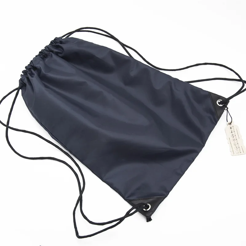 Custom Polyester Oxford Large Sports Drawstring Backpack Bag Gym String Cinch Sack with Pockets
