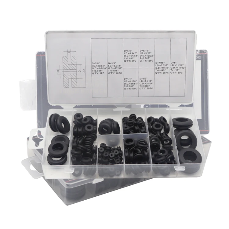 ZM 0651 Wholesales Rubber car grommets 180pcs for Wiring - 8 Sizes assortment automotive rubber grommet set