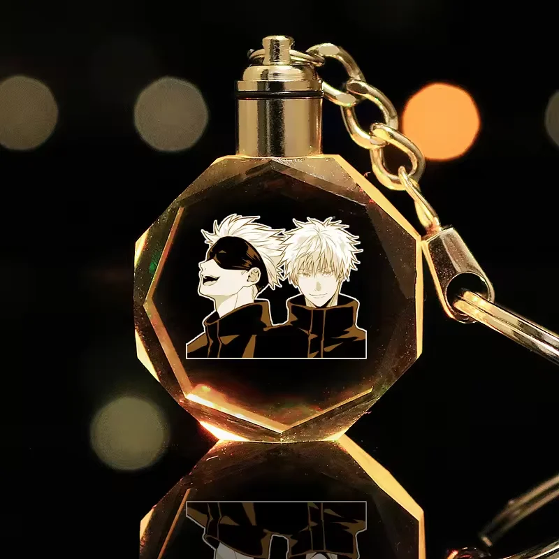 Anime Periphery Jujutsu Kaisen Keychain Character Itadori Yuji Pendant Luminescence Crystal keychain Light in Dark