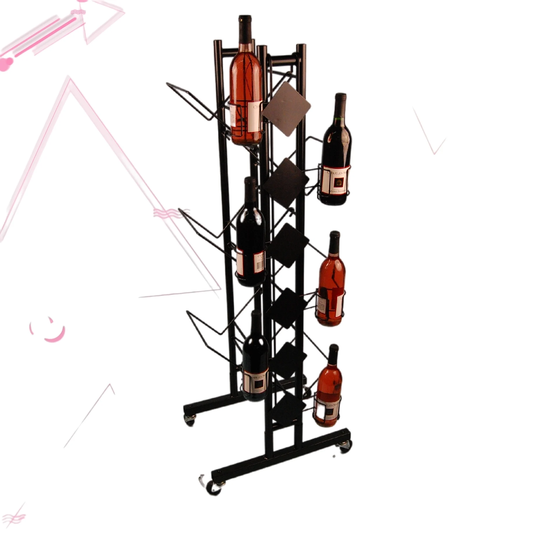 Beer Storage Product Display Stands Shop Shelves Display Bar Cabinet Retail Liquor Store Metal Liquor Bottle Wine Display Rack