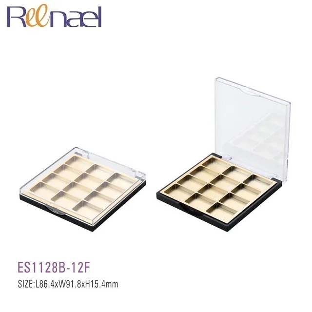 Plastic clear eyeshadow lipstick blush palette empty palette case in 12 colors