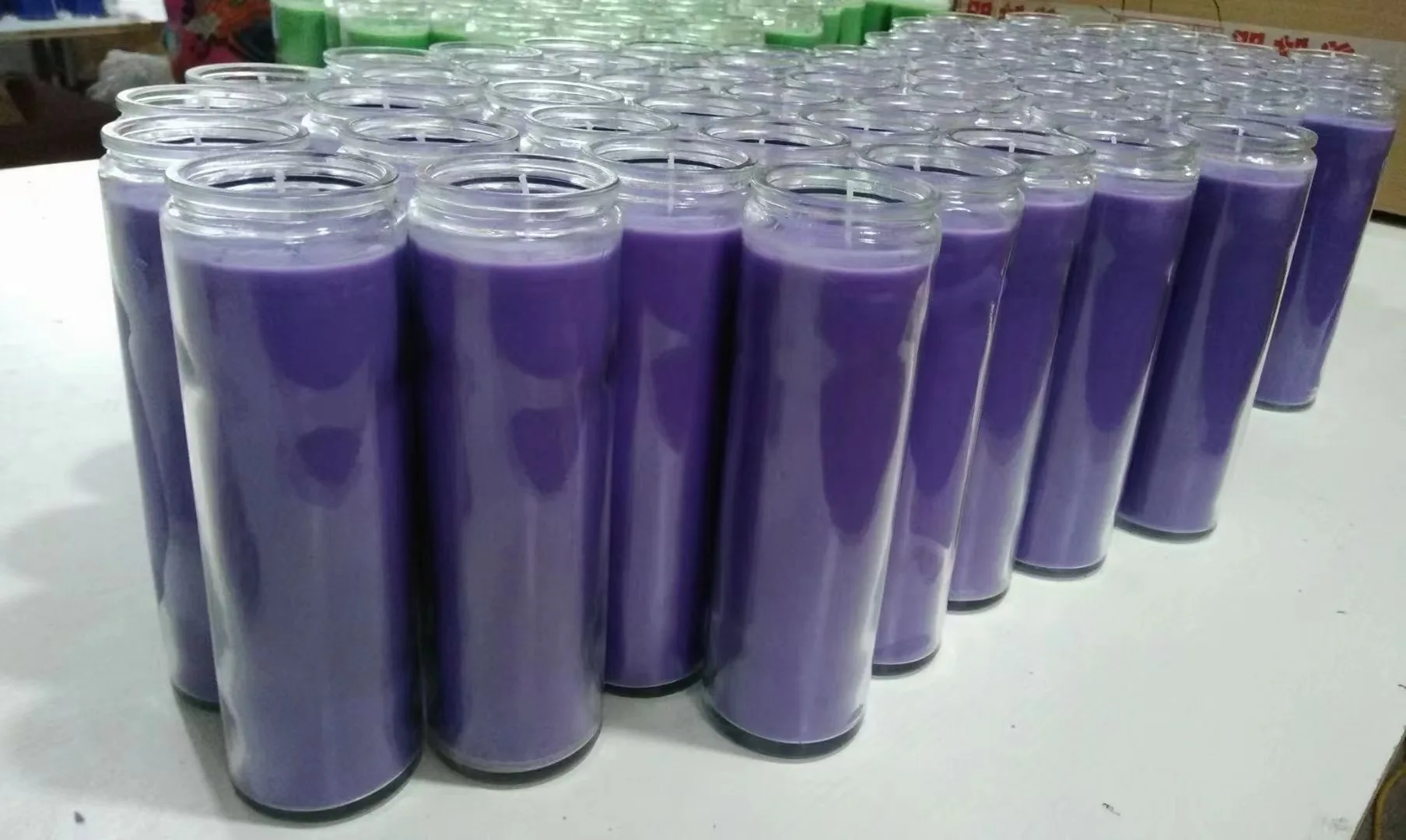 Factory Price Different Colors 7 Days Catholic Memorial Glass Candles for Religious Activity