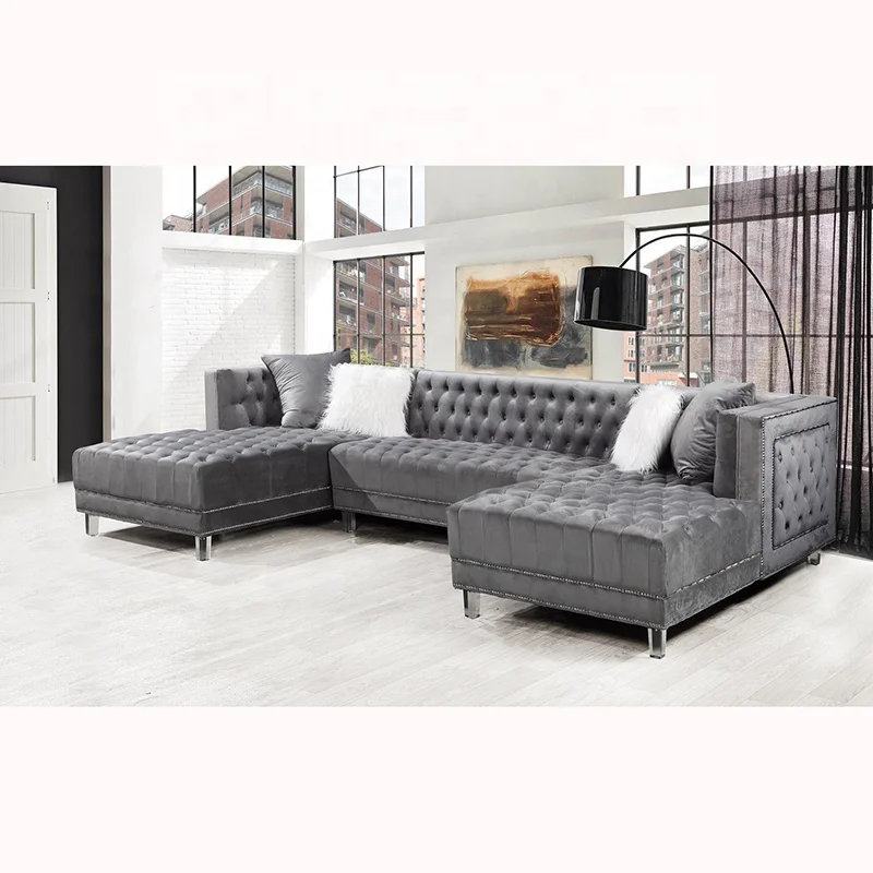 sofa white seat turkey patio tela para cheap set cinema china luxury modern soft relax l-shape living room velvet tufted sofa