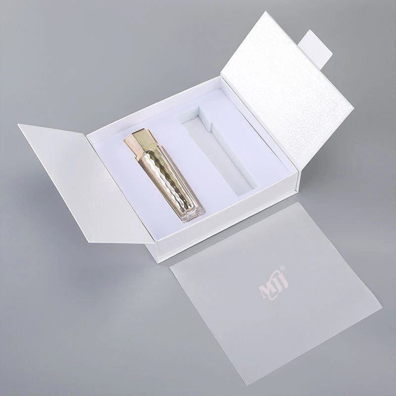 Luxury Double Open Door Leather Perfume Box Packaging Custom Cosmetic Skin Care Serum Magnetic Gift Box With Logo