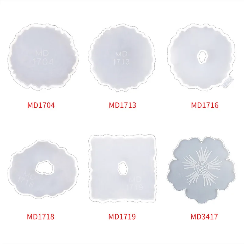 HOT 6pcs flower wave resin coaster gold foil paper tweezer set DIY silicone mold kit