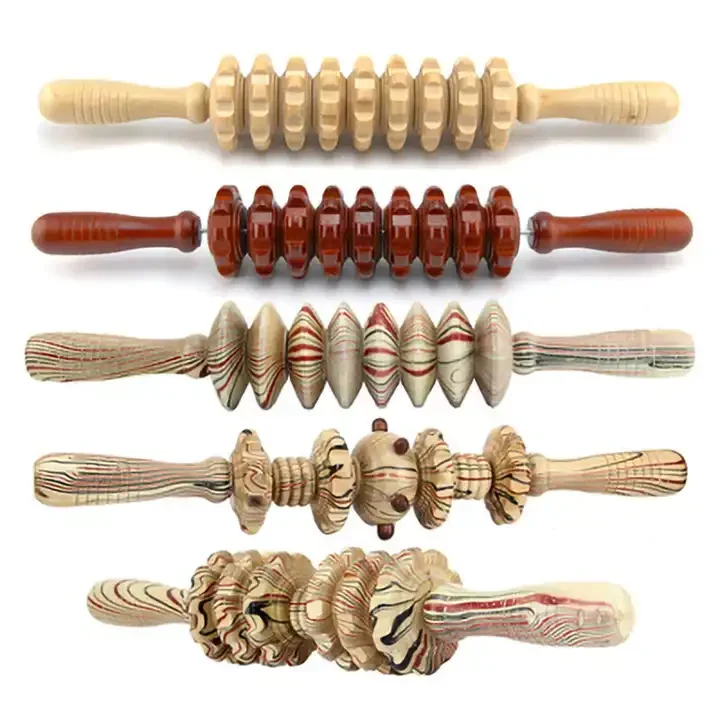 Popular Super Wooden Massage Roller Anti Cellulite Massage Therapy Tools Body Muscle Roller Massager