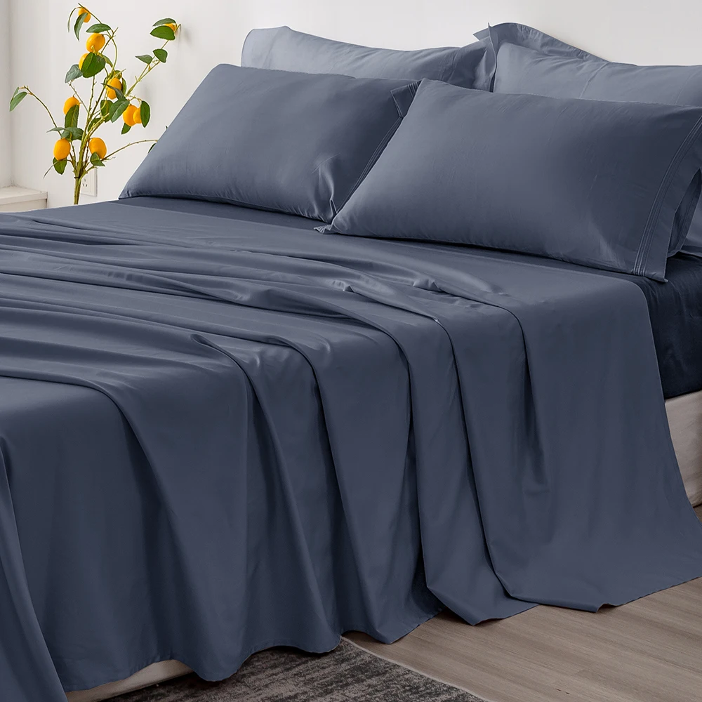 Wholesale 4 Piece Double cotton sheets 100 Egyptian cotton sheets Bed set Cotton Collections Fitted Flat Sheet Bedding Set