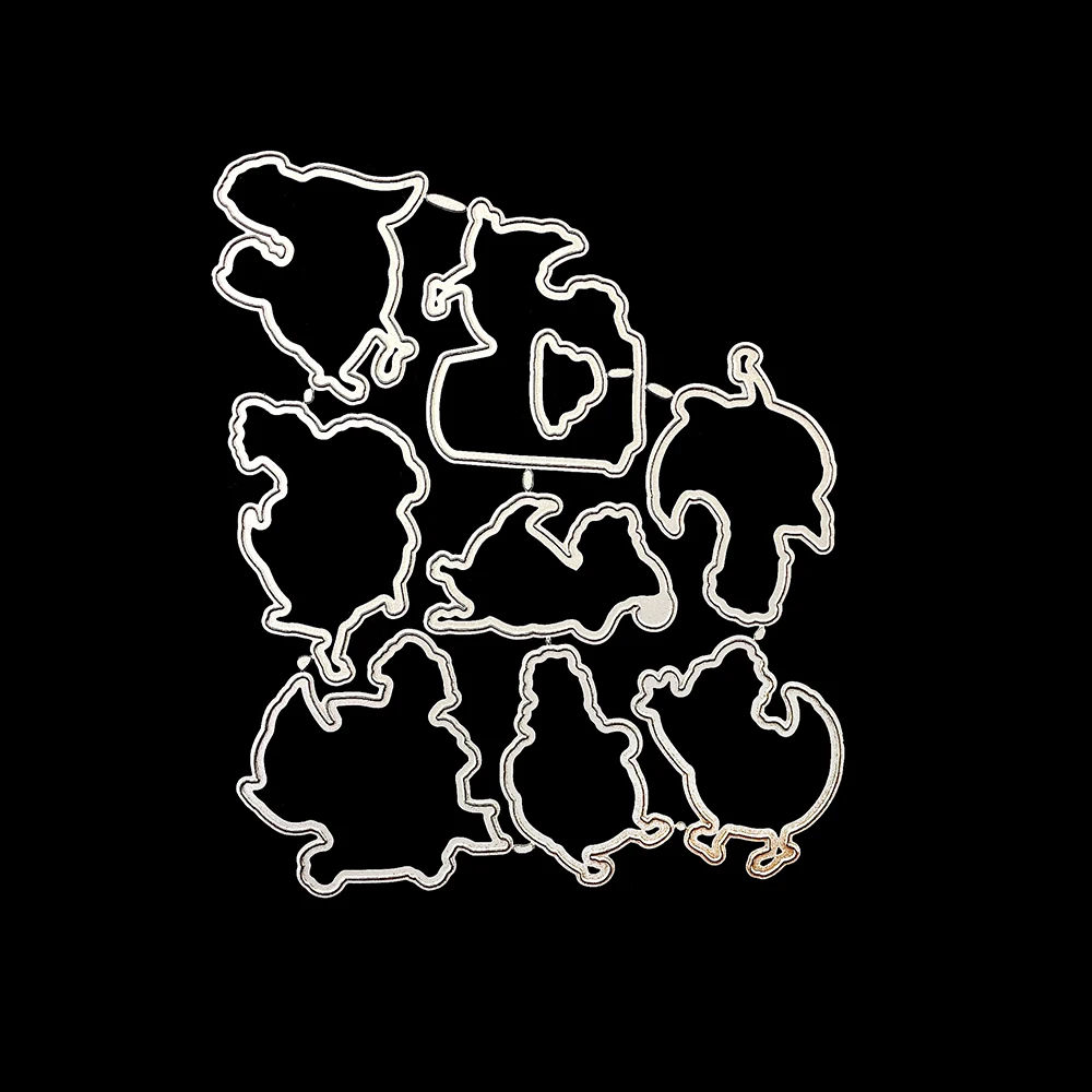 Cartoon Poultry Anime Chicken Shape Diy Die Scrapbook Metal Cut Clear Silicone Stamps