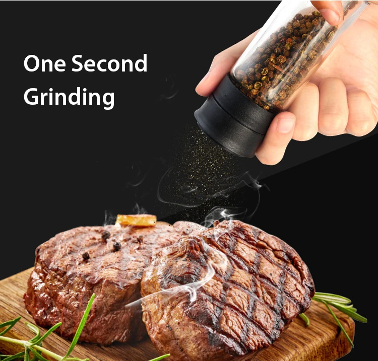 Hot selling on demand color pepper mill 100ml, low moq custom logo 100ml salt pepper grinder bottles