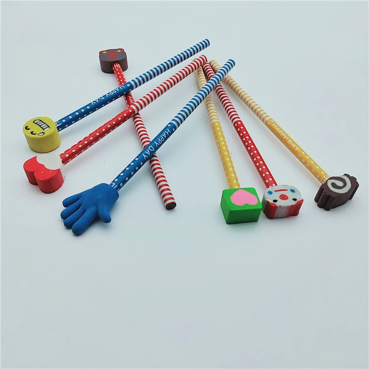 New arrival best-selling personalized cute wooden pencil with eraser custom stationery