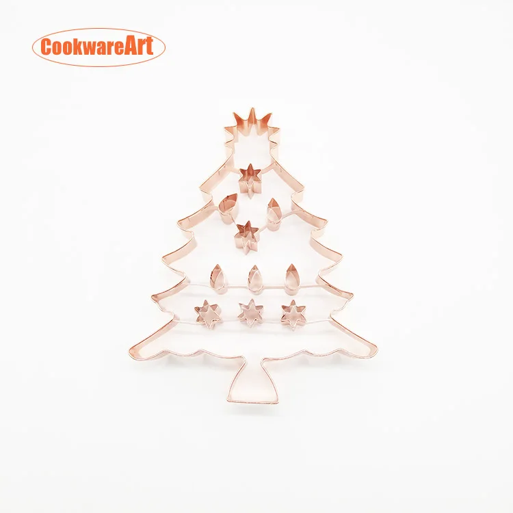 The big Christmas tree shape stainless steel copper plated cookie cutter