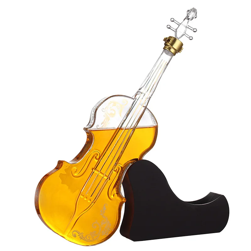 500/1000ml Violin shaped glass wine bottle Home creative sealed shaped bubble medicine empty wine bottle decanter