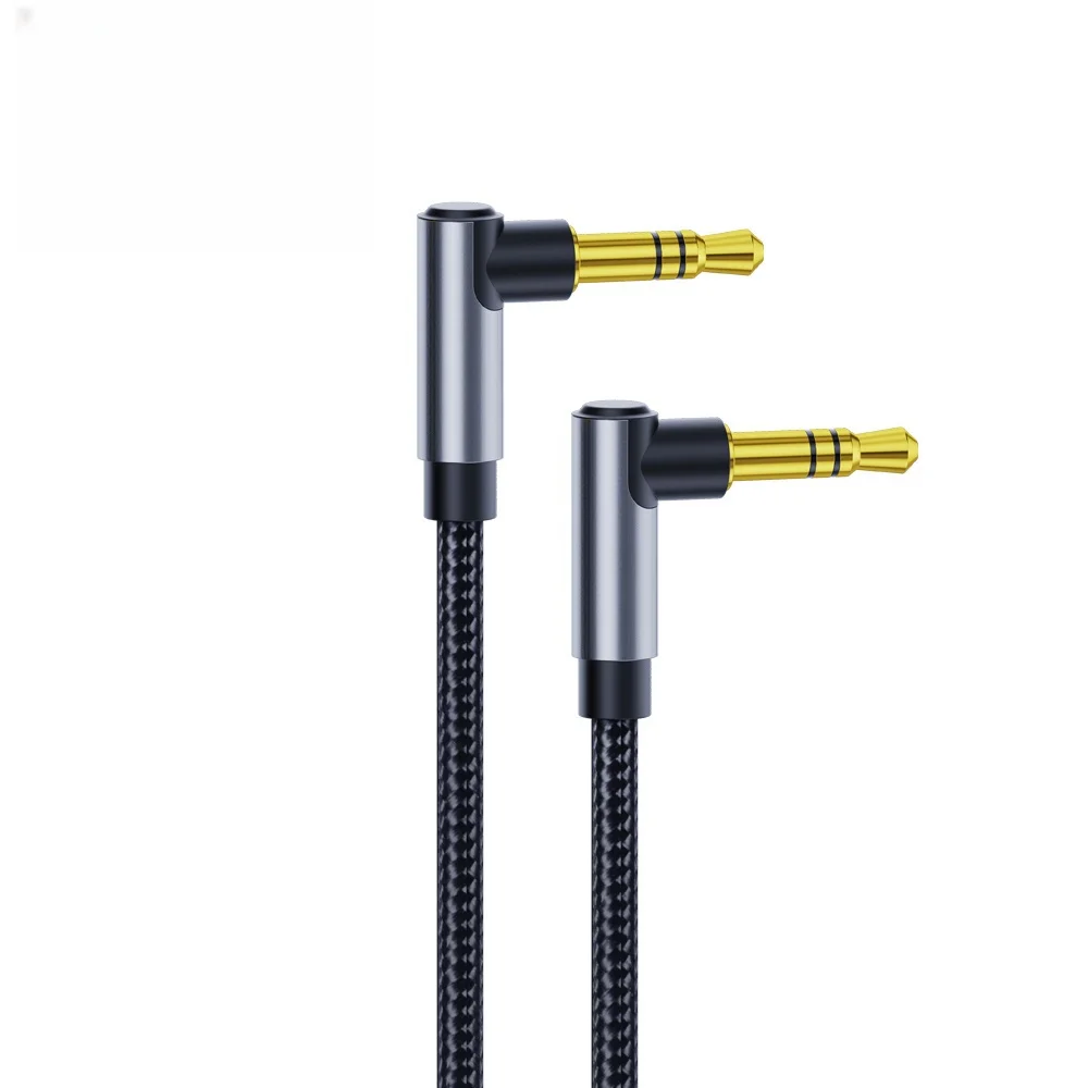 Audio Male To Male 90 Degree Right Angle 3.5mm Jack to 3.5mm Jack TRS Stereo Audio Cable