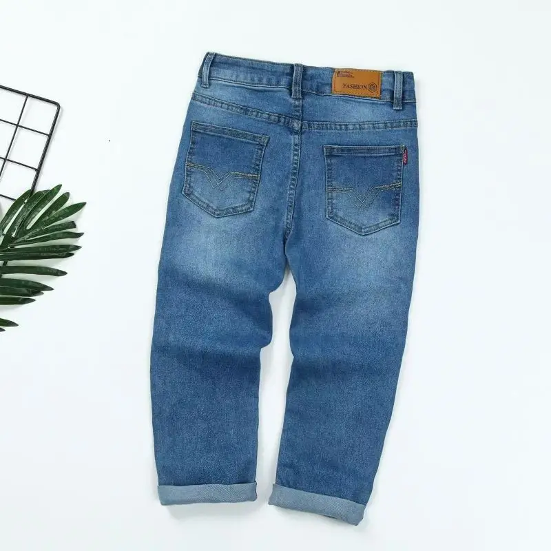 Boys Jeans for 6-16 Years Spring Autumn Clothing for Kids jeans Clothing Trousers for Boys big boy denim pants light blue