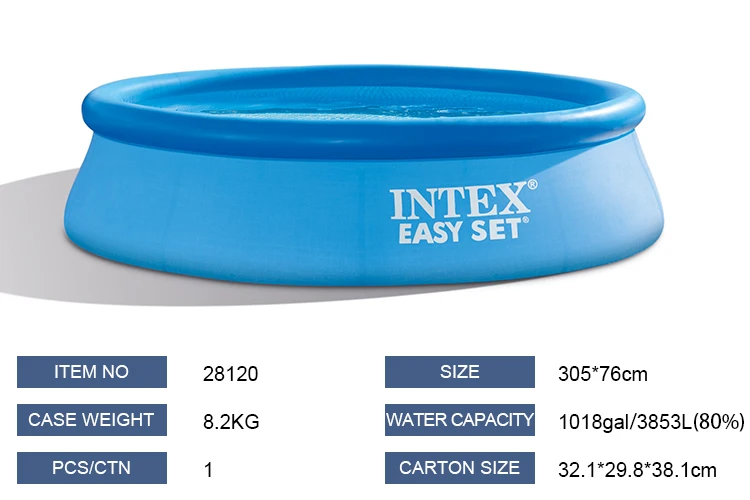 TOP sale Intex 28120 Kids Play Easy Set Rubber Inflatable Above Ground Pool Backyard Garden Round Family Swimming Pool