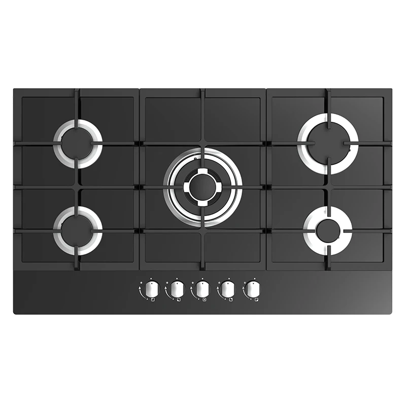 Бытовая техника 90 см газовая плита из закаленного стекла Встроенная газовая плита 5 горелок газовая плита