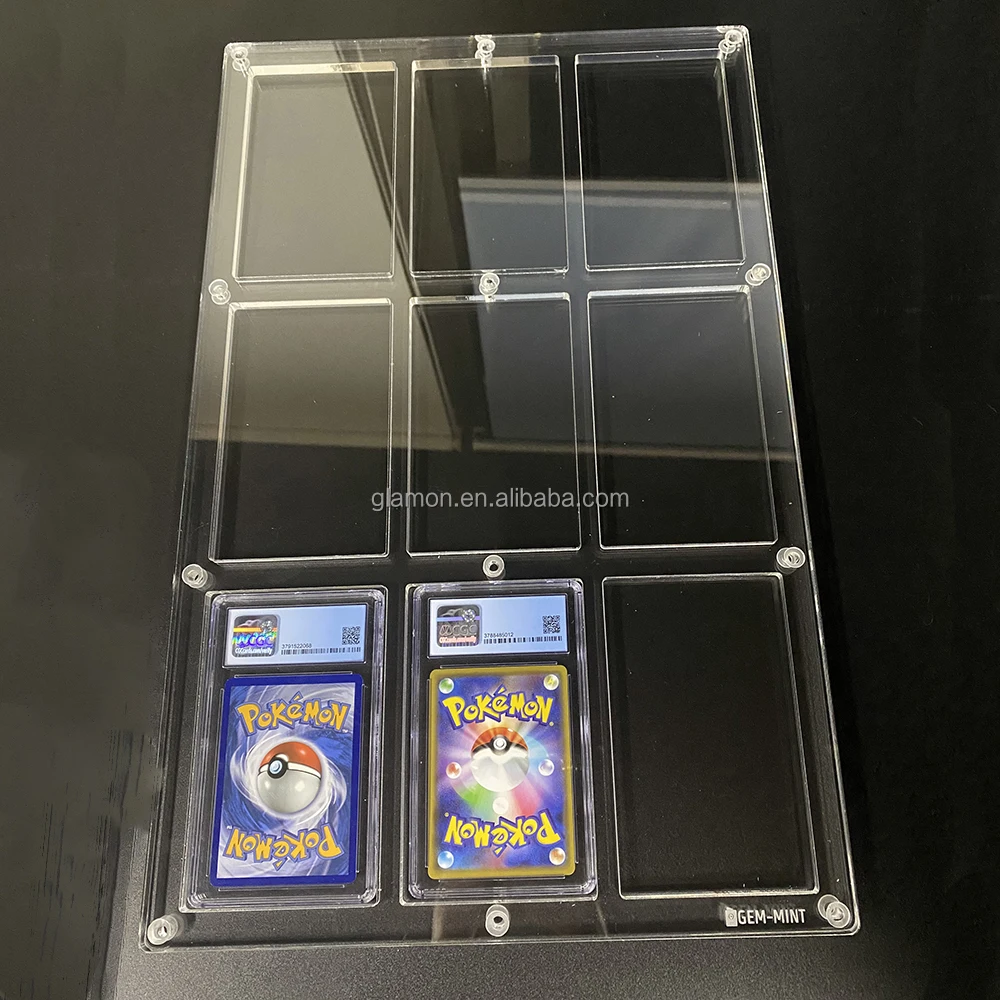Wholesale Clear 9 Pokemon Cards Slab Display Protector Trading card Collection Case for display