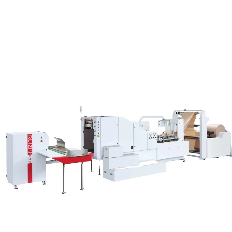 
Full automatic roll feeding block bottom paper bag making machine 