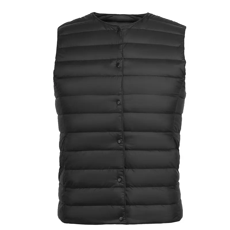2021 New Ultra Light Down Vest Women Short Windproof Lightweight Warm Waistcoat Female Duck Coat