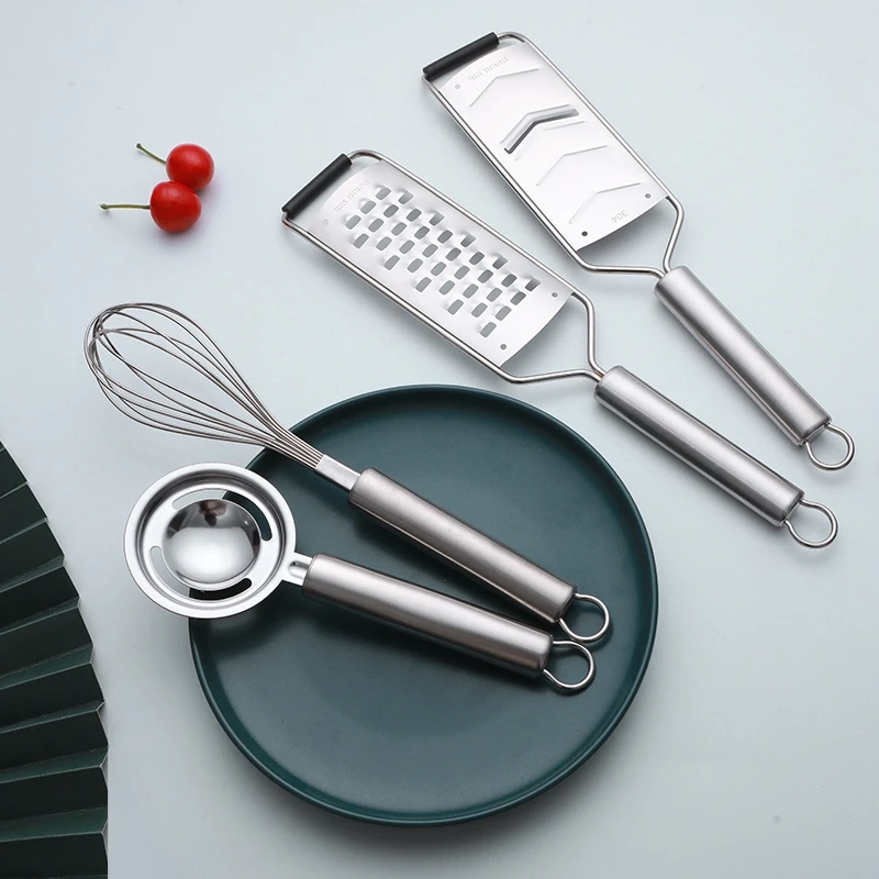 Kitchen Utensils Stainless Steel Manual Whisk Egg Cream Handheld Yolk White Separator Separation Vegetable Cheese Grater