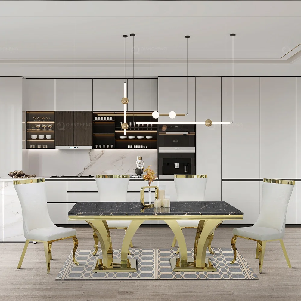 contemporary modular 10 sitter 6 / 8 person dining table for 12 luxury marble dining table herringbone stainless steel