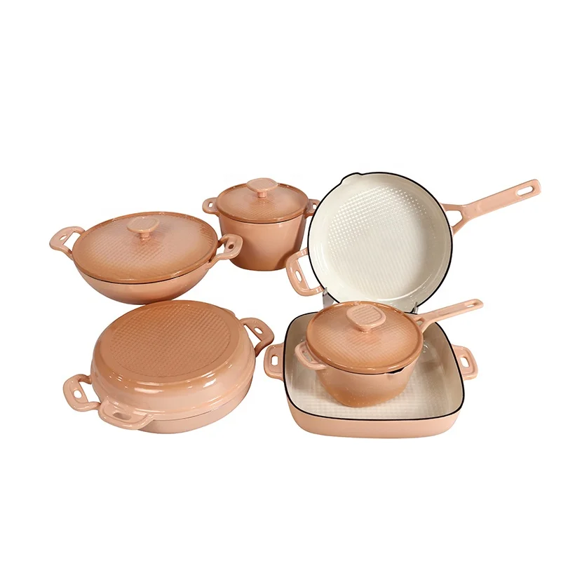 Kitchenware Enamel Cookware 6-Piece Cast Iron Pots and Pans Set Manufacturer