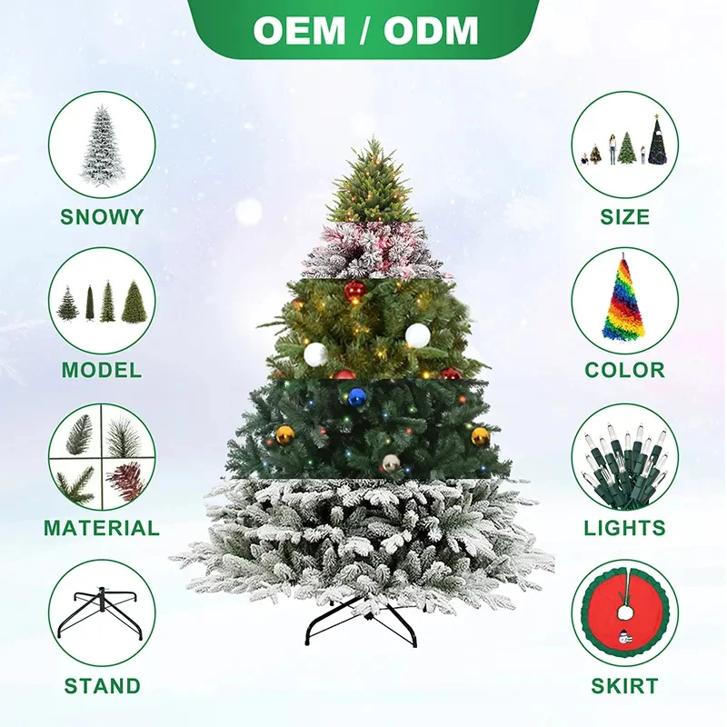Luxury Mixed PE PVC Christmas Tree Decoration Realistic Christmas Tree Xmas Pine Tree