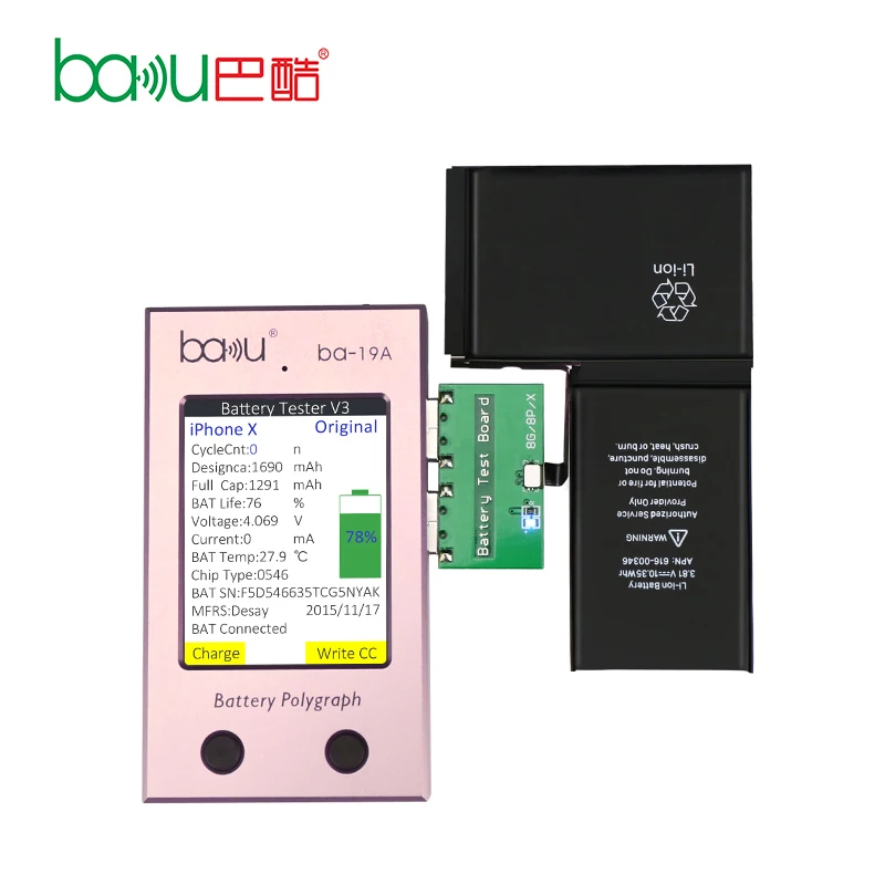 
Data Cable Detector to 8p X & Battery Reset Instrument for Phone 4 Battery Test BAKU ba-19A 