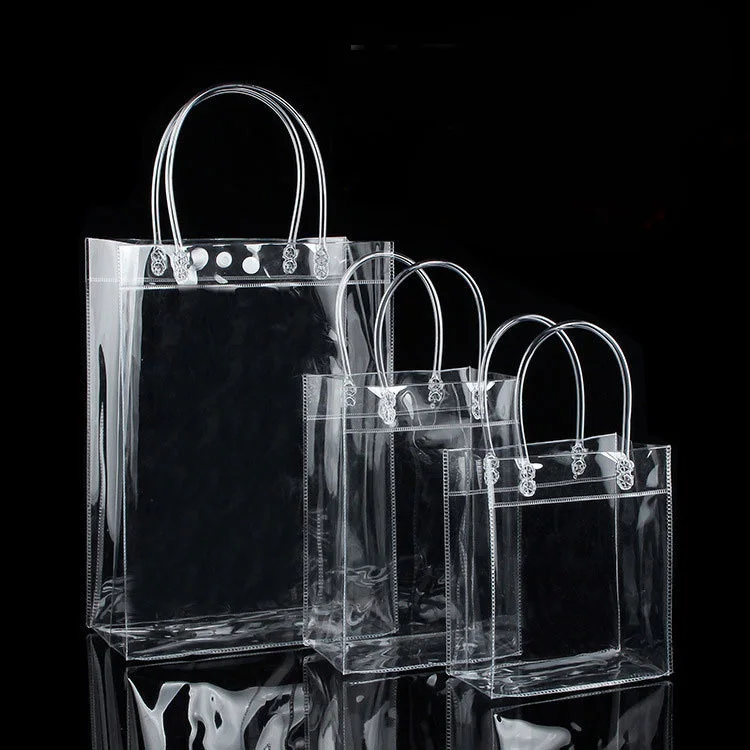 Wholesale Customized Printing Transparent Gift Packing Bag with Handle