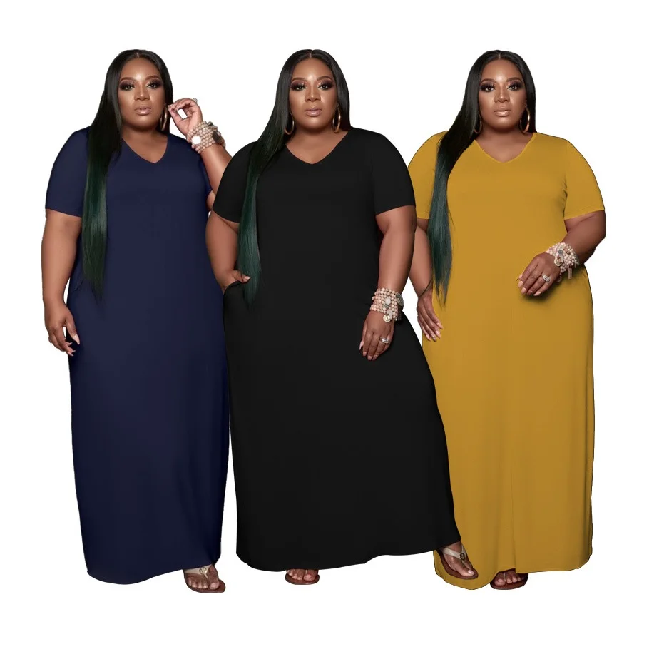 
 Горячая Распродажа 2021, свободное однотонное сексуальное черное платье большого размера, платье и юбка, платья для церкви  