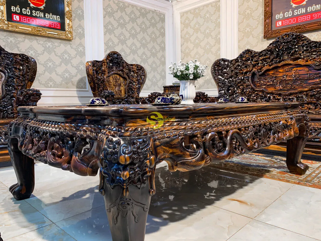 Набор из девятнадцати лет стола и стульев с эбеновым деревянным vip-кодом 17 предметов