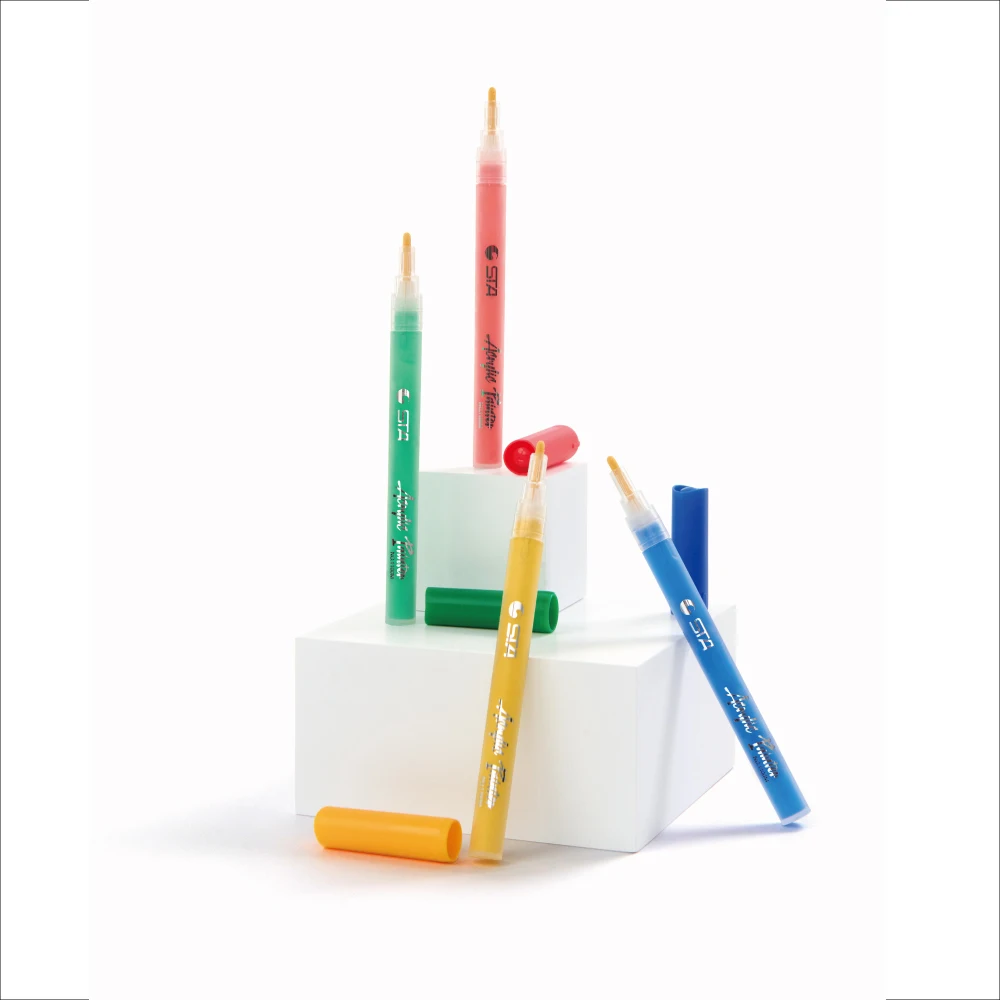 Acrylic Paint Pens 36 Assorted Pro Color Series Markers Set Extra Fine Tip Non-Toxic Waterbased Quick Drying Rock Painting Glass