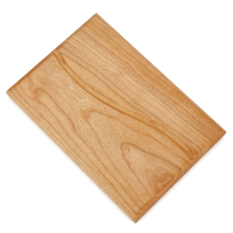 Factory OEM Small Cherry Wood Cutting Board with Juice Slot Wooden Serving Food Breakfast Board for Home