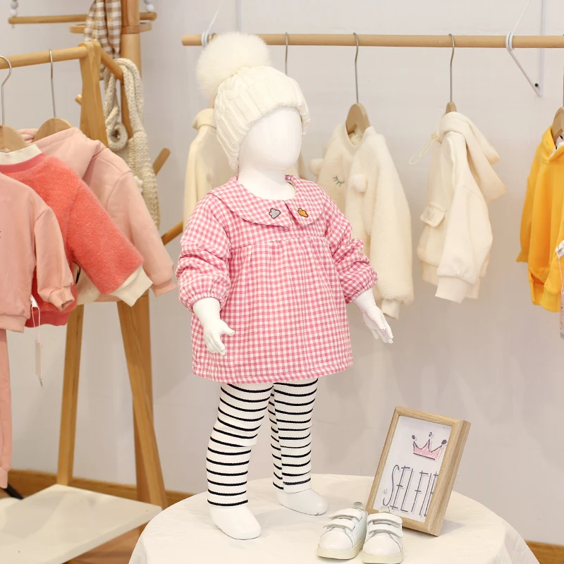 
Cute plaid design solid color long sleeve one-piece 0-3-year old baby girl dress wholesale 2020 NEW baby skirts 