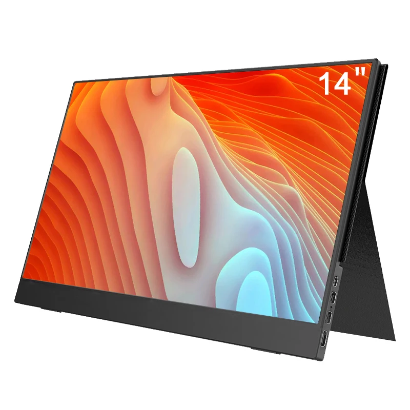 Hot Sales Large Computer Gaming Monitor Screen 14 inch Full HD 1080P Portable Monitor with Type-C USB  With Leather case