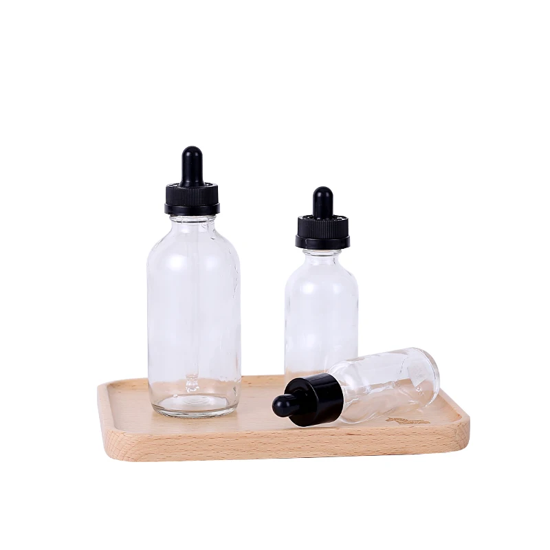 Empty 2oz 4 Oz 120ml clear Glass Drop Bottle Bulk Liquid Reagent Pipette Bottle with Eye Dropper Container for Essential oil