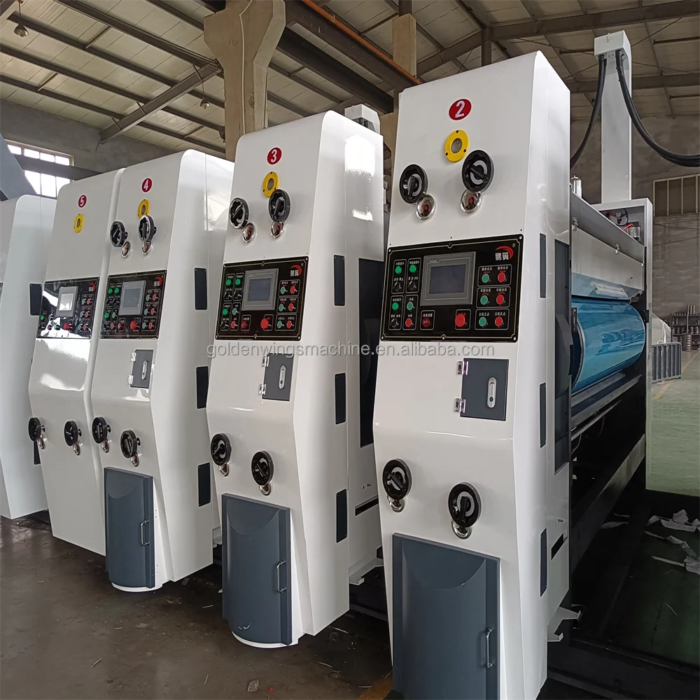 ZHENHUA SYKM Lead Edge Feeder Large Carton Box Flexo Printer Slotter For Corrugated Boxes Making