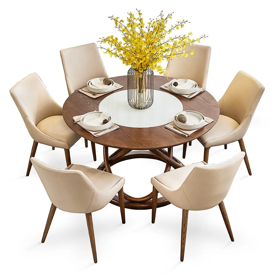 Современный обеденный стол в минималистичном дизайне, Скандинавская рама для ресторана, деревянный круглый обеденный стол, комнатная мебель