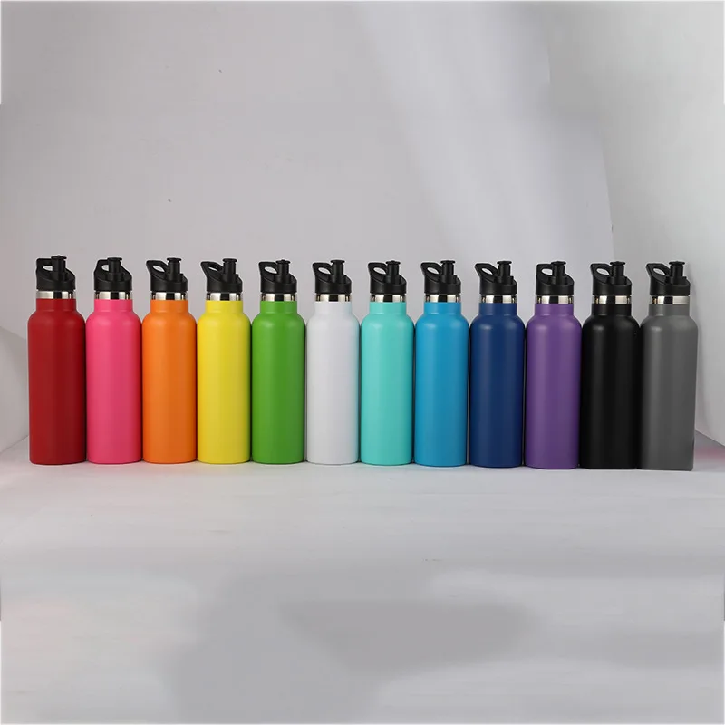 Yeway Double Wall Stainless Steel Vacuum Sports Flask Outdoor Bike Bicycle Insulated Standard Mouth Water Bottle With Bamboo Lid