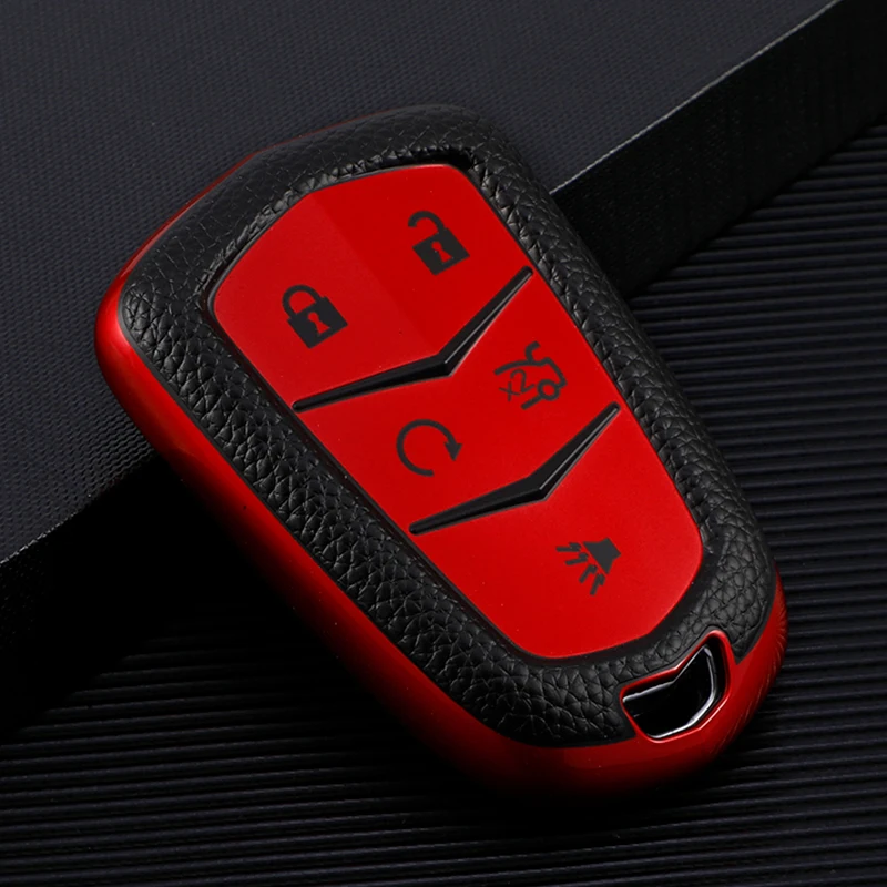 TPU Key Fob Case Cover Suitable for 2015-2019 Cadillac Escalade CTS SRX XT5 ATS STS CT6 Smart Remote Fob Key case cover