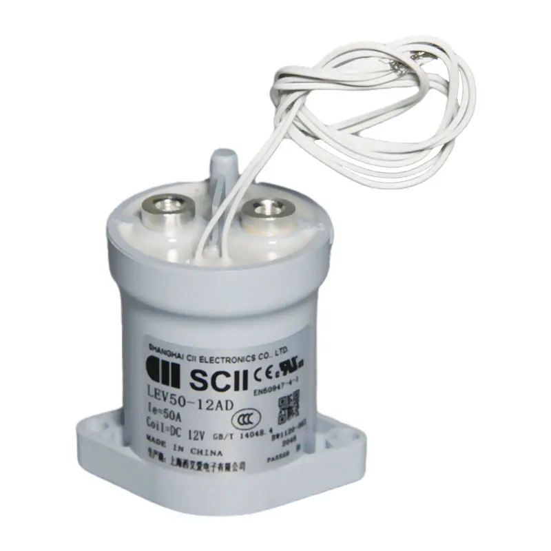 SCII LEV50-12AD epoxy 12v 24v 48v  50a 3 pole EV charging station high power 12V DC contactor