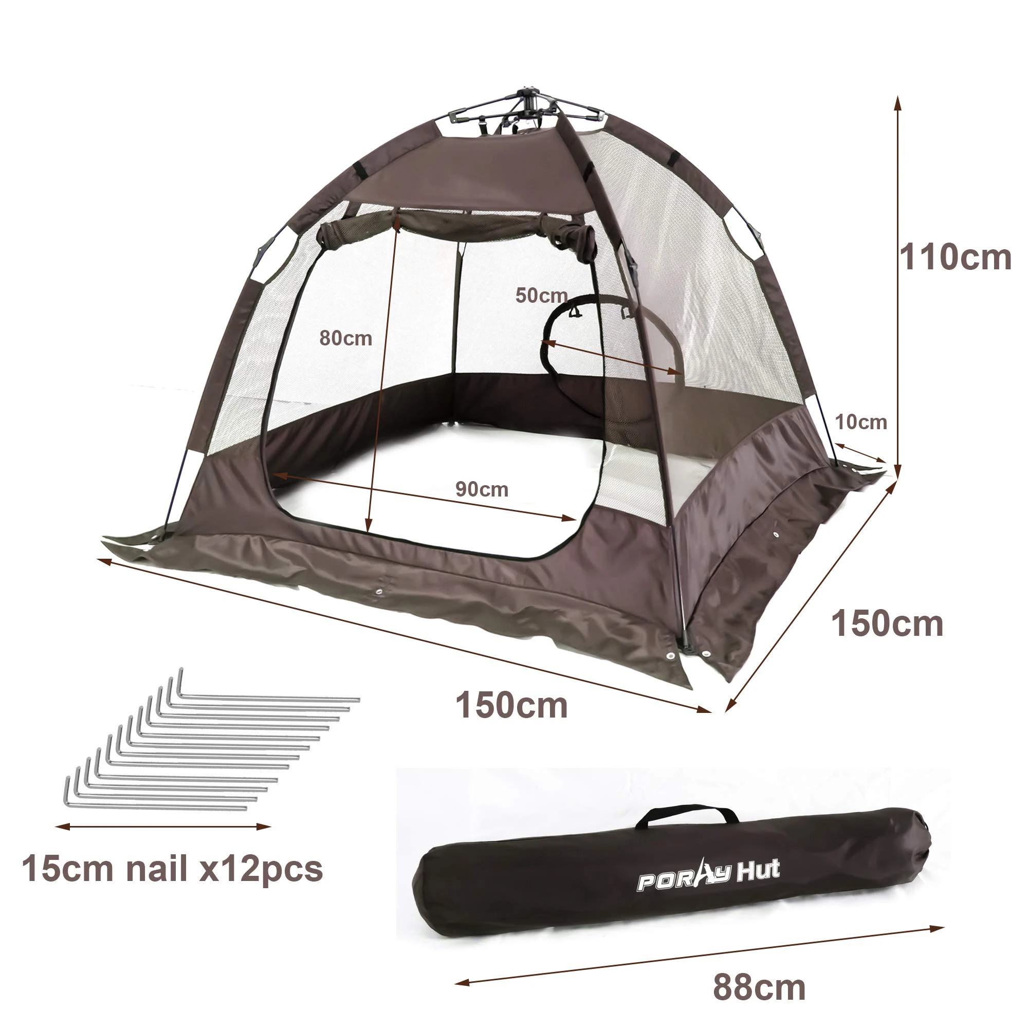 Portable Outdoor Plant Gardening Net Easy Set-Up Poultry Cage Chickens Hens Ducks Carry Bag Included-Small Animal Pet Enclosure